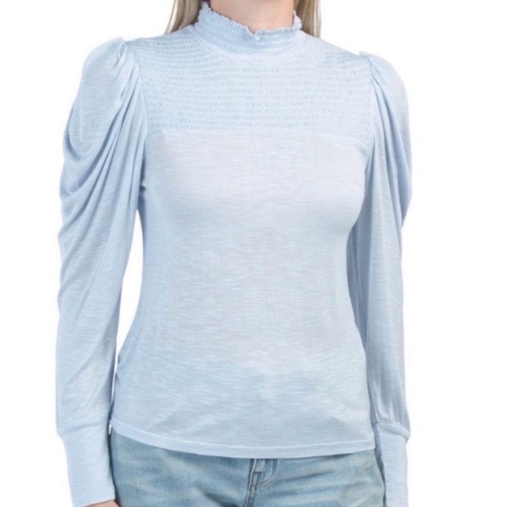 7 For All Mankind Light Blue Long Sleeve Top